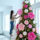 Giant Paper Flowers Artificial Large Paper Flower Decoration for Handcrafted Wall Backdrop Christmas Mexican Wedding Graduation Bridal Shower Birth Party Supplies(Pink Gradient,18 Pcs)