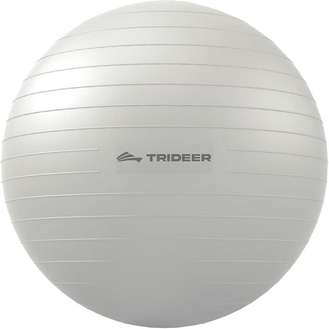 Trideer Exercise Ball for Yoga, Pilates & Fitness Stability Ball Equipment for Home Gym & Office Chair, Core & Balance Training Accessories, Physical Therapy Equipment, Quick Pump Included, 5 Sizes (White)