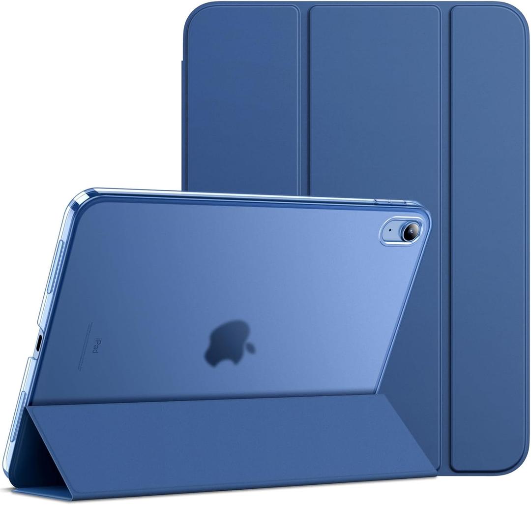 JETech Case for iPad (A16) 11th Generation 11 Inch 2025 / iPad 10th Generation 10.9 Inch 2022, Slim Smart Cover with Hard PC Translucent Back, Supports Touch ID, Auto Wake/Sleep (Navy Blue)
