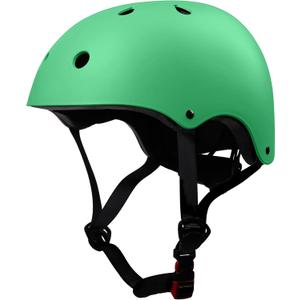 Kids Toddler Bike Helmet,2 Sizes Adjustable Youth Boys Girls Helmet Multi-Sports Adjustable for Scooter Bicycle Skateboard Cycling Roller Inline Skating (Medium: 21.3"-22.4" / 54-57 cm, Matte New Green)