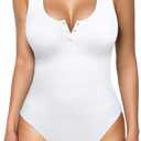 Popilush Bodysuits for Women Tummy Control Henley Going Out Outfits Shirts Body Suits Thong Button Down Tank Tops XL