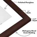 Americanflat 20x28 Picture Frame with Polished Plexiglass - Use as 16x24 Frame with Mat or Display 20x28 Photo Without Mat - Hudson Collection - Wide Picture Frames for Wall Display - Mahogany