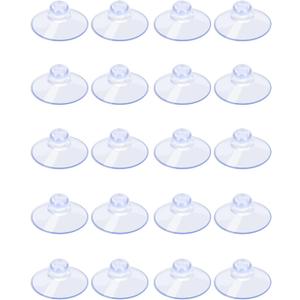 AQUANEAT 20 Packs Suction Cups 1.2 Inch Clear Sucker Pads Without Hook for Glass Home Organization Decoration