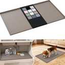 URMONA Waterproof Silicone Under Sink Mat 37'' x 22'' Shelf Liner for Kitchen and Bathroom, Cabinet and Counter Protector, Storage and Organizers, Litter Mat, Pet Cat Puppy Essentials(Beige)