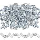 Moxweyeni 100 Pcs Wing Nuts Bulk 5/16"-18 Carbon Steel Zinc Plated Butterfly Wing Nuts Hand Twist Hardware Secure Fasteners Parts Kit