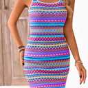 PRETTYGARDEN Womens 2026 Summer Mini Dresses Square Neck Sleeveless Tank Bodycon Striped Boho Sundresses Beach Vacation Criuse Outfits (Light Purple, XXL) (Pink, XXL)