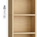 FOTOSOK 8-Tier Media Tower Rack, 11.6 X 9.3 X 71 Inches CD DVD Slim Storage Cabinet with Adjustable Shelves, Tall Narrow Bookcase Display Bookshelf for Home Office, Natural, 11.6 x 9.3 x 71.3 inches