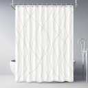 Beige Khaki Shower Curtain for Bathroom with Hooks, Extra Long Shower Curtain Set Stripe Bath Curtains Decorative White Shower Curtains Weighted Hem Water Repellent Washable, 72 x 84