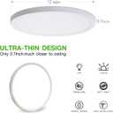 6Pack 12Inch LED Flush Mount Ceiling Light Fixture,24W 2400LM,Dimmable CCT 3000K/4000K/5000K,Round Flat Panel Light for Bedroom,0.7Inch Thin Modern Low Profile Ceiling Lights for Hallway,Porch