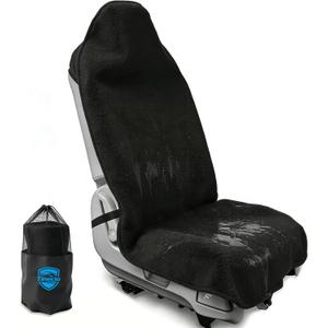 Waterproof Towel Car Seat Cover - Sweat-Wicking Post-Workout Seat Protector for Athletes, Gym, Yoga, Beach - Non-Slip, Machine Washable, Universal Fit Front Seat Mat