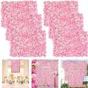 Pink Flower Wall Panel Background - 12 Packs Flowers Backdrops Spring Tea Party Girls Birthday Princess Wedding Bridal Shower Floral Anniversary Ceremony Decor