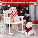 2 x JaGely 2 Pieces Christmas Dog Knitted Scarf Holiday Cute Scarf for Small Medium Cat Xmas Winter Dog Bandanas Decor for Pet(Red and White, Red and Green,Striped)