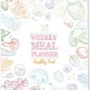 2 x icceemee Tear-Off Meal Planner & Grocery List Pad - 54 Sheets with Bonus Stickers for Refrigerator or Wall (Ideal for Homemakers & Weight Management) (White)