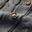 Goranbon Women's Cable Knit Cardigan Long Sleeve Open Front Button Down Knitwear Sweater Coat (S)