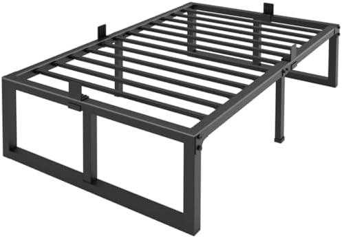 Yitong Angel Twin XL Size Bed Frame, 18 Inch Heavy Duty Support 3500 lbs Metal Platform, No Box Spring Needed/Noise Free/Non-Slip/Steel Slat Support/Easy Assembly