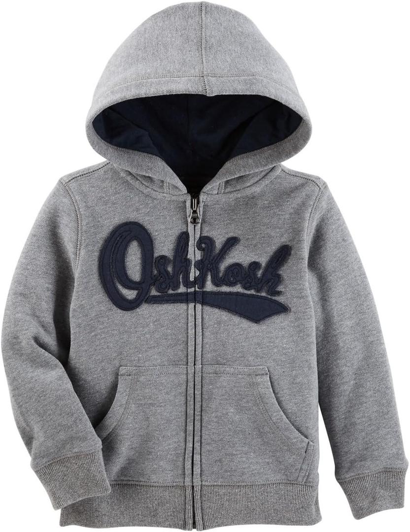 OshKosh B'Gosh Baby Boys' Logo Fleece Hoodie, 6-Months Gray