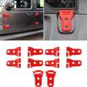 10PCS Door Hinge Cover & Hood Hinge Cover Trim Exterior Accessories for 2018-2024 Jeep Wrangler JLU Gladiator JT 4-Door (Red)