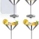 Stainless Steel Martini Glasses, 8 Oz Metal Espresso Martini Glasses Drinking for Christmas Dinner, Cocktail Party, Wedding, Set of 4