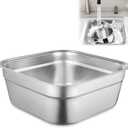 Stainless Steel Washing Up Bowl, Multi-Purpose Dish Tub for Sink, Large Square Container for Kitchen, Vegetable Washing Basin, Multi-functional Metal Dishpan for Home
