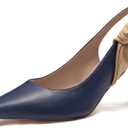 Rilista Women's Slingback Closed Pointed Toe Heels Bowknot Slip On Weding Party Dress Pumps (Blue)