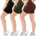 Blisset 3 Pack Women's Active Shorts - 3”/5”/8”High Waist Tummy Control No See -Through for Cycling Jogging Gym Workouts, XXL