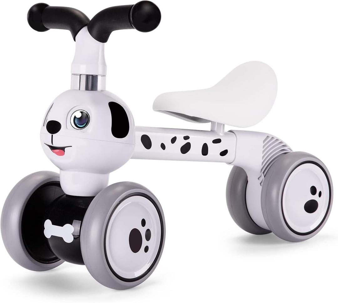 YGJT Baby Balance Bike Toys for 1 Year Old, Birthday Gifts for Boys and Girls, Silent Wheels & Non-Pedal Baby Walker Riding Toys for 10-36 Months Toddlers, Kids First Bike Gifts Spotty Dog, Kid Age 10 to 36 months