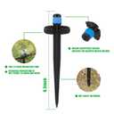 25 Pcs Drip Irrigation Fan Emitter for 1/4" Irrigation Tubing, Adjustable Water Flow Irrigation Spary Dripper with Stake Drip Micro Drip Irrigation Sprayer Emitter for Irrigation Watering System