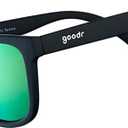 goodr Vincent's Absinthe Night Terrors Polarized Sunglasses for Men & Women, Medium Sized (OG), Black Solid Frame with Green Gold Mirrored Reflective Lenses, UV400 Protection, No Slip, No Bounce