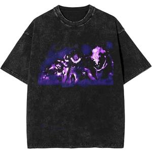 Y2K Tops Summer Casual Tee Streetwear Harajuku Top Tshirt (Black, M)