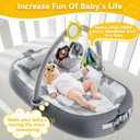 Portable Baby Lounger for Travel,Breathable & Comfortable 100% Cotton Infant Lounger, Baby Nest 0-24 Months Machine-Washable Newborn Lounger Newborn Essentials,Supervised Use