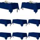 sancua Navy Blue Tablecloths for 8 Foot Rectangle Tables, 8 Pack - Washable Polyester Fabric Table Cloth for Wedding Party, Birthday, Banquet Reception, 60x120 Inch