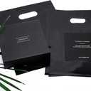 Merchandise Bags 100 Black 9"x12" Size 1.5Mil Thick With Handles
