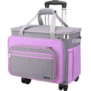 FINESUN Sewing Machine Case with Wheels, 17 x 9.5 x 12 inches, Purple