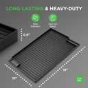 NutriChef Cast Iron Reversible Griddle 18x10 Inch Pre-Seasoned Flat Top & Ridged Grill Side, Stove Top Griddle for Gas Grill, Outdoor & Indoor Cooking