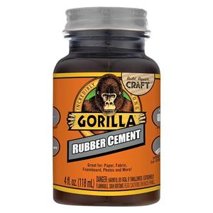 Gorilla 105779 Rubber Cement, 4-oz. - Quantity 6