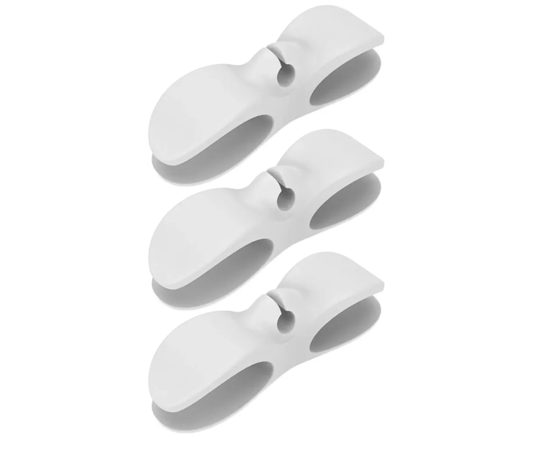 Appliance Cord Organizer 4 PCS Silicon Cord Winder Cable Management Clip Organizer Tools(White)