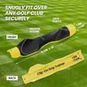 2 x Clip-On Golf Grip Trainer, Golf Swing Training Aid for Improving Proper Hand Positioning (BLACK+YELLOW)