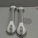 LEVERLOC 2 Pack Shower Grab Bars for Bathtubs and Showers, Easy to Install Suction Shower Handles for Bathroom Removable Handrails for Seniors Elderly Heavy Duty Safety Grip Waterproof Drill Free Gray (16.8 2 Set)