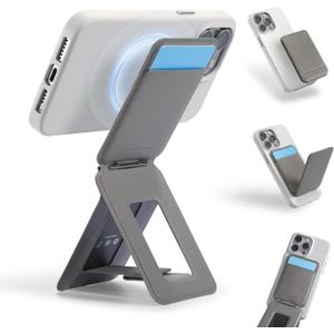 MOFT Phone Tripod Wallet, 3 in 1 Phone Stand MagSafe, NFC-Supported Magnetic Phone Wallet, MOVAS Vegan Leather Adjustable Card Holder, Taupe