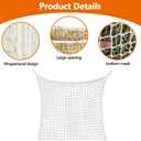 2 PCS Slow Feed Hay Nets for Horses - 31.5" x 35.4" Large Capacity Hay Bags, Durable Horse Feed Bag with Easy Hang Design for Full Day Feeding, Fits Horse Stall/Trailer (White)
