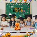 Yexiya 58 Pcs Happy Halloween Bulletin Board Decoration Set Witch Ghosts Pumpkins Cutouts Paper Halloween Classroom Party Decor for Holiday School Classroom Chalkboard Wall Decor Supplies