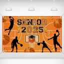 Senior 2025 Basketball Backdrop Banner, 70.8x43.3in, Graduation Party Decor, Sports-Themed Decoration for Class of 2025 Wall Banner for Seniors