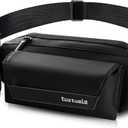 Fanny Pack Compatible with Ray Ban Meta Accessories, Waist Pack for Ray-Ban Meta Wayfarer/Skyler/Headliner Charge Case, Leather Waist Bag for Men & Women, Fits Glasses Case & Phone, Up to 41"