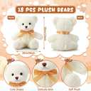 Lenwen 18 Pcs Bear Stuffed Animals Bulk 12 Inch Soft Plush Bears Doll Small Stuffed Toy for Boy Girl Baby Shower Valentines Galentines Birthday Decor Gift Party Favors(White)