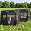 2-in-1 Dog Playpen Portable Cat Playpen, Non-Separable, No Assembly | Pop Up Puppy Pet Play Pen Tent Indoor Outdoor Enclosed, Large Kitten Crate Cage Kennel, Small Animals Kitty Condo House, 71"L x 34"W x 24.1"H