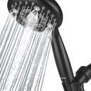 6 Spray Modes High Pressure Handheld Shower Base Upgraded 5 Inches Shower Head with Handheld Spray Matte Black Handheld Shower Head 60 Inches Stainless Steel Hose-Shower Door Bootom Seal Strip