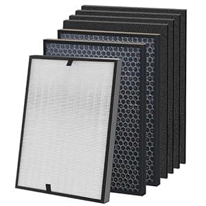 Amboseli 7 Pack 3000 Replacement Filters Compatible 3000 Air Purifi-er, Compatible with 3000,3000M, 3000Pro Air Purifi-er,1 Filter, 2 Activated Carbn and 4 Extra Carbn Pre-Filters