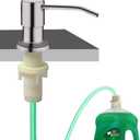 Soap Dispenser for Kitchen Sink, Built in Sink Soap Dispenser (Brushed Nickel), Countertop Soap Dispenser Pump with 47" Extension Tube kit, No Need to Fill Little Bottle Again (Longer Thread Shaft)