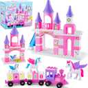 Classic Building Blocks for Toddlers - Compatible with Major Brands, Unicorn Theme Princess Castle & Number Trains Classic Bricks, Creative Educational Buildable Kits for Girls Boys Ages 3-12