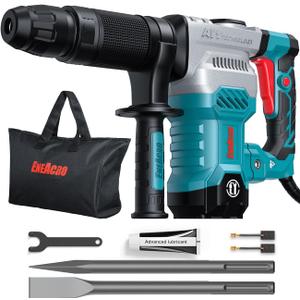 ENEACRO SDS-Max Demolition Jack Hammer for Concrete, Lightweight 11 Amp Electric Demo Chipping HammerAluminum Alloy Shell, Vibration Control, Includes Grease, Tool Bag and Chisels